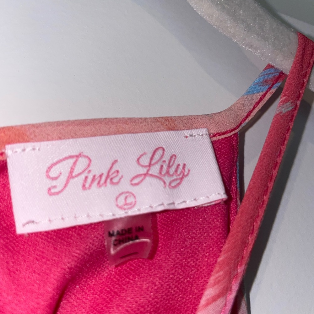 Pink Lily- Watercolor Maxi Dress- Size Large - Picture 5 of 7